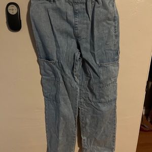 Forever 21 Denim Stretch Cargo Pants